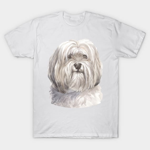 White Havanese Watercolor Art T-Shirt by doglovershirts